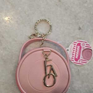 FAO Schwarz Mini Mercer Round Bag Purse Charm Key Chain Fob pink tote hand bag